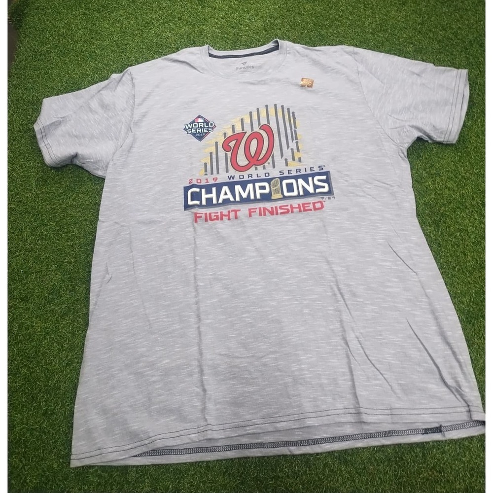 Fanatics Washington Nationals Baseball MLB T-Shirt Men XL Gray 2019 World Series